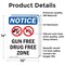 Signmission Gun Free Drug Free Zone Sign, Vinyl Decal, 10in W x 14in L, 2PK OS-2PACK-NS-D-1014-V-13177 - alternate 3